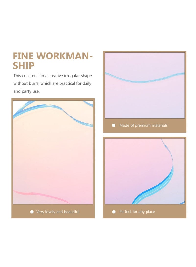 كابتن تيك Acrylic Irregular Coasters, Clear Acrylic Drink Coasters Creative Decorative Plate Mug Pad, Coffee Cup Novelty Coasters for Drinks, Photos, Coffee Table, Shooting Props, Home Decorations (2Pcs) - Image 4