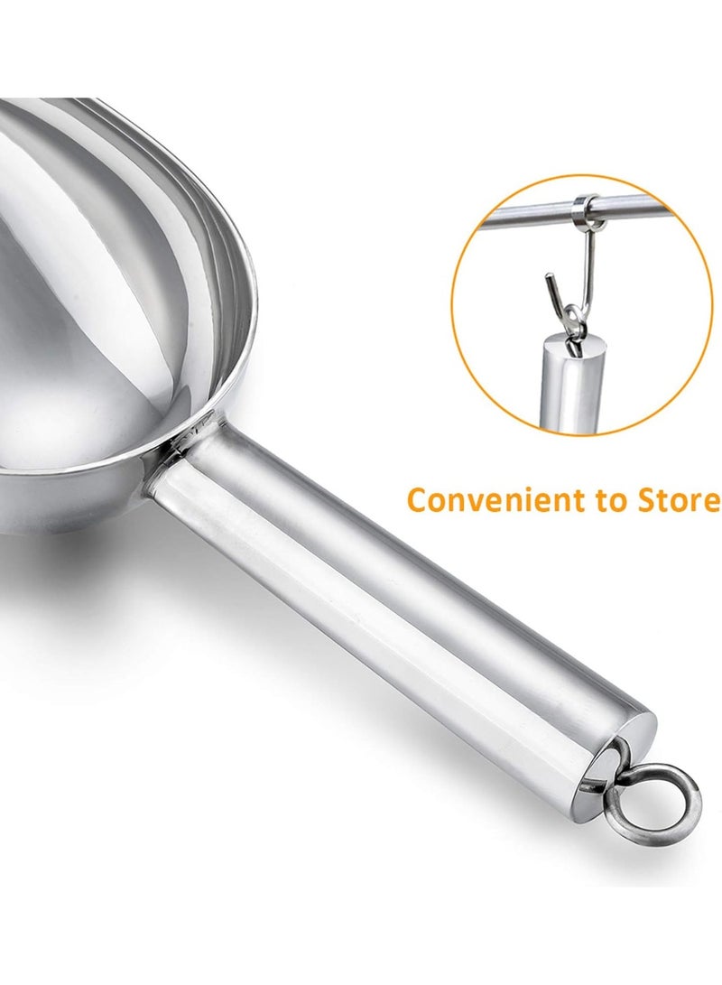 Ayda Stainless Steel Food Scoop 8oz – Large Capacity Serving & Storage Scoop with Handle - Image 2