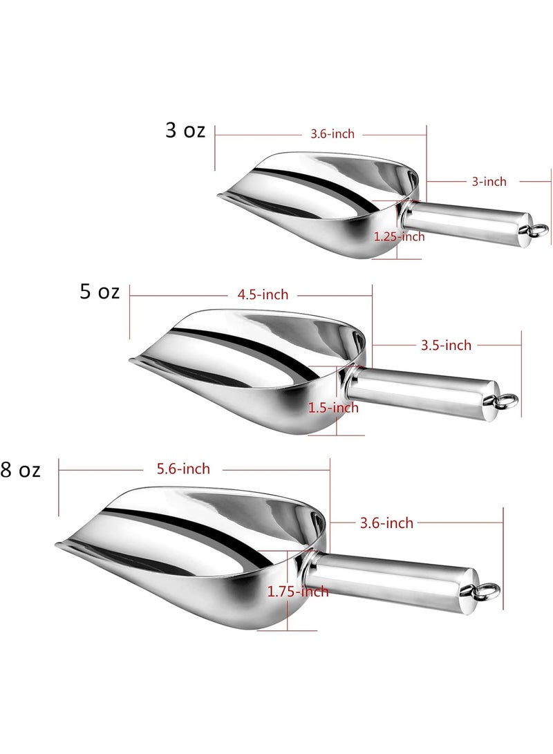 Ayda Stainless Steel Food Scoop 8oz – Large Capacity Serving & Storage Scoop with Handle - Image 4
