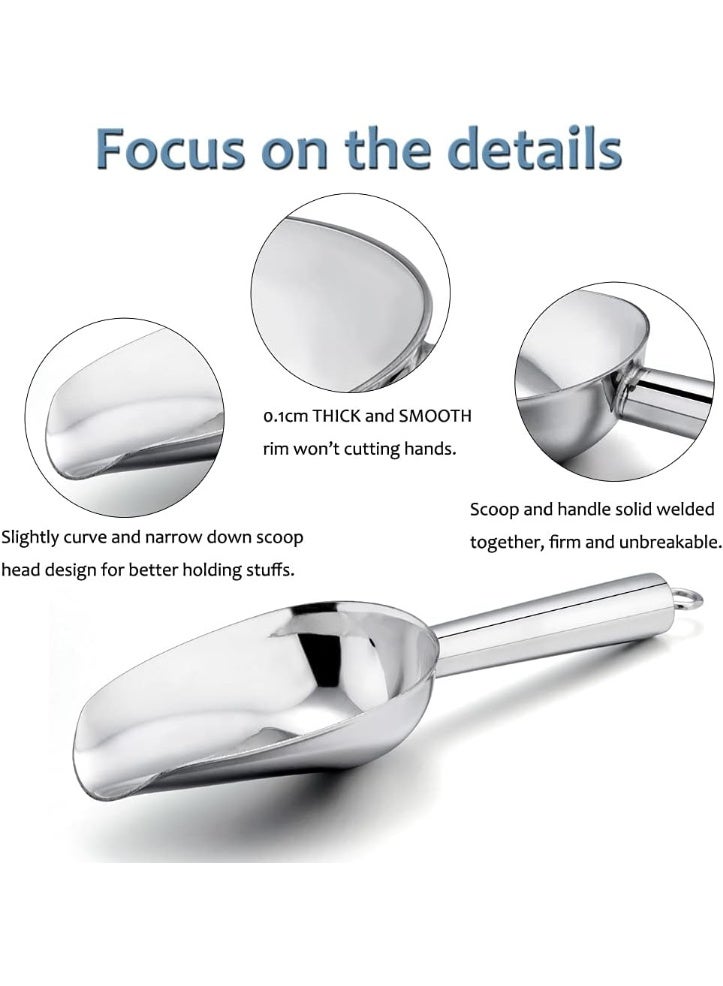 Ayda Stainless Steel Food Scoop 8oz – Large Capacity Serving & Storage Scoop with Handle - Image 3