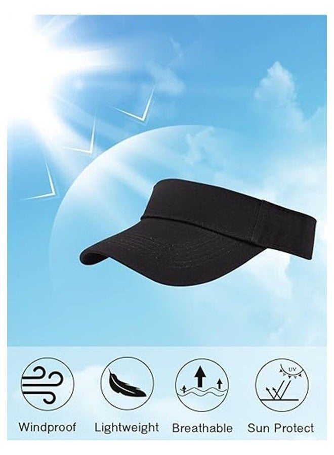 BAEKO Sport Sun Visor Hats, Adjustable Lightweight Outdoor Sports Empty Top Baseball Cap, UV Protection Cap for Cycling Running Tennis Golf & All Sports (Black)  - Image 5