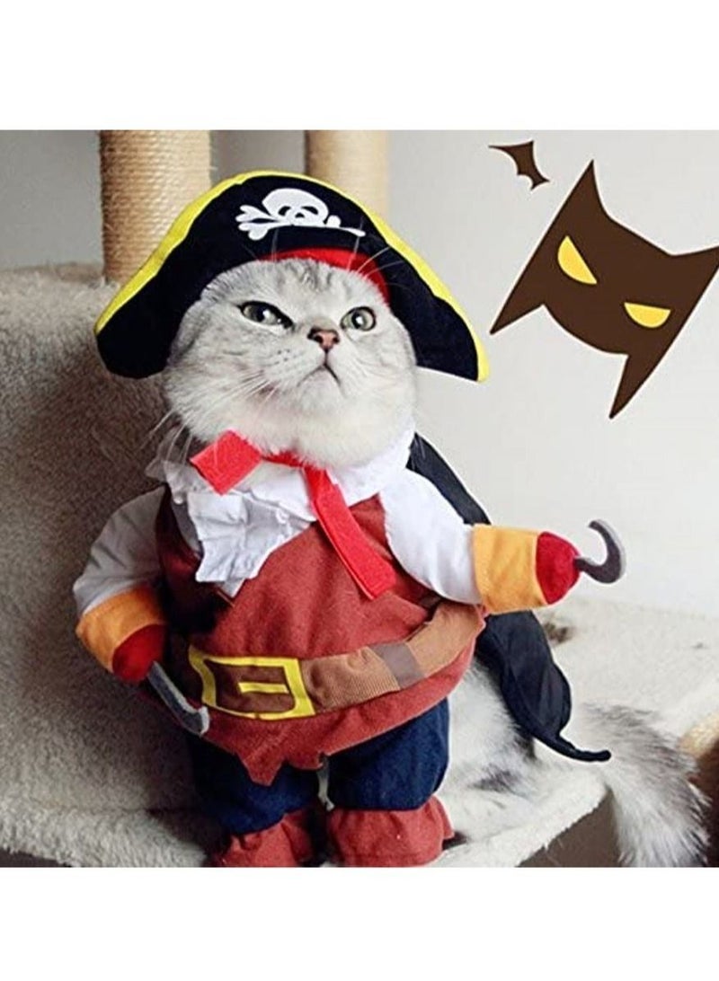 New Funny Pet Clothes Pirate Dog Cat Costume Suit Corsair Dressing up Party Apparel Clothing for Cat Dog Plus Hat - Image 3