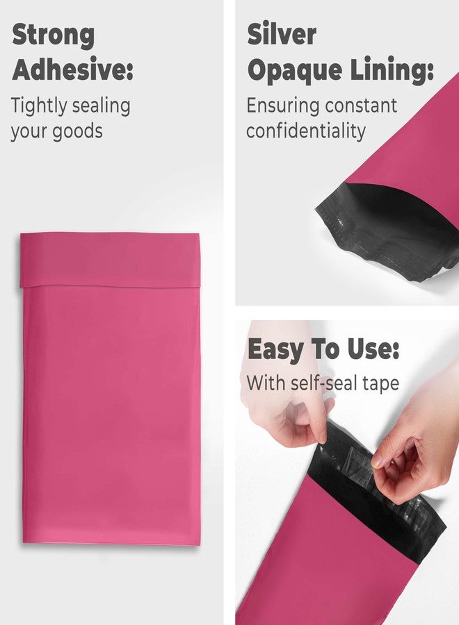 The Boxery Medium Poly Mailers 9x12, Solid Pink Shipping Bags - Tear And Puncture Free Poly Bags - Water Resistant Mailing Bags - Packaging Bags For Small Business - 100 Count - Image 3
