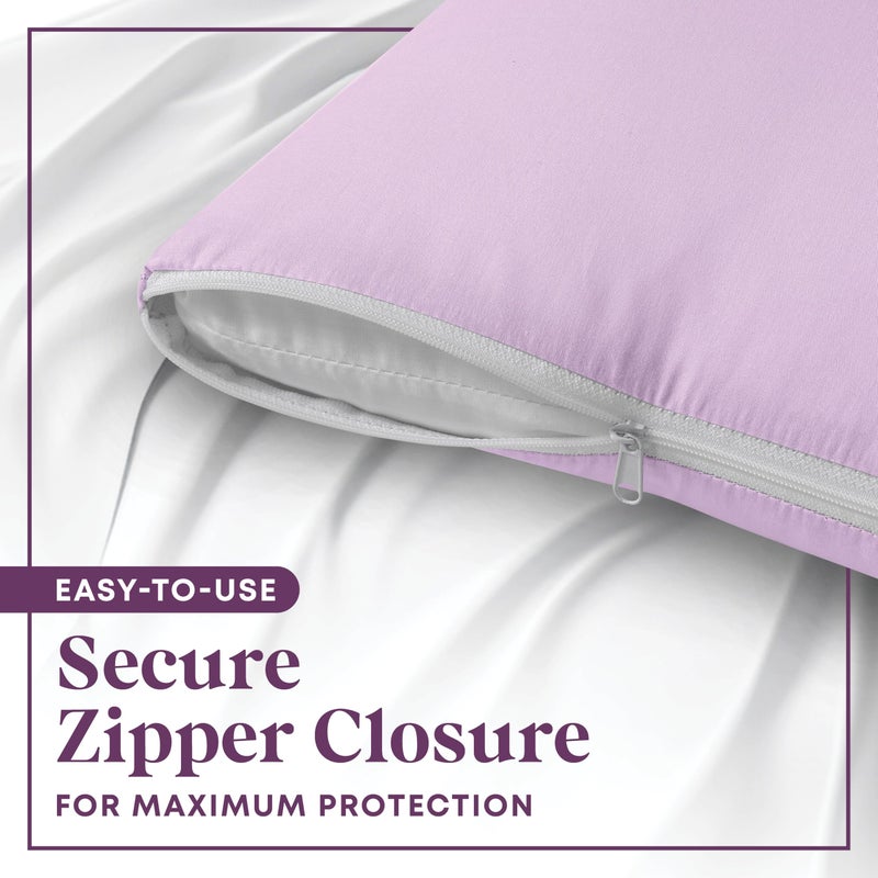 CirclesHome Pillow Protectors 4 Pack King Zippered - 100% Cotton Breathable Pillowcases - Protects Pillows from Dirt  Dust and Debris (King - Set of 4 - 20x36) - Image 3