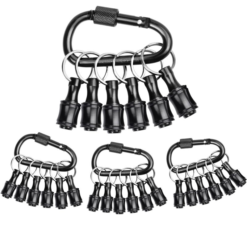 Sopclane 24PCS Keychain Bit HolderHex Drill Bit Holder for Impact Driver Drill BitScrewdriver Bit Holders for Tools and Gifts for MenBlack - Image 2