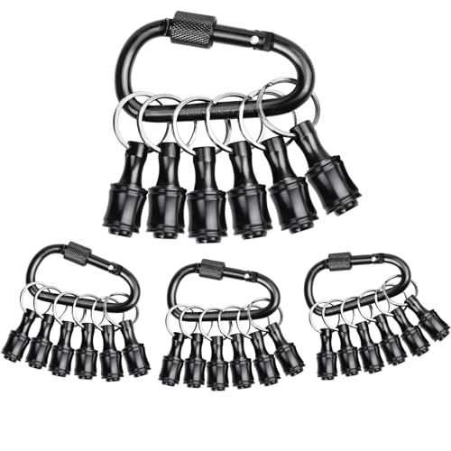 Sopclane 24PCS Keychain Bit HolderHex Drill Bit Holder for Impact Driver Drill BitScrewdriver Bit Holders for Tools and Gifts for MenBlack - Image 1