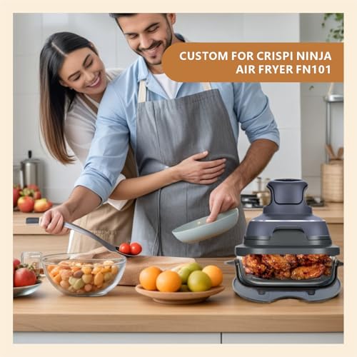 Juglok Silicone Heat Resistant mat for Ninja Crispi Air Fryer,Heat-Insulating Accessories Compatible with Ninja crispi FN101 containers,Kitchen Air Fryer Trivet (Stone) - Image 2