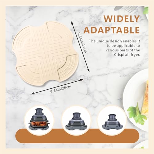 Juglok Silicone Heat Resistant mat for Ninja Crispi Air Fryer,Heat-Insulating Accessories Compatible with Ninja crispi FN101 containers,Kitchen Air Fryer Trivet (Stone) - Image 3
