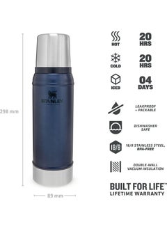 Stanley Classic Legendary Bottle .75L 25Oz Navy Blue Unisex Thermos 10-01612-041  - Image 3