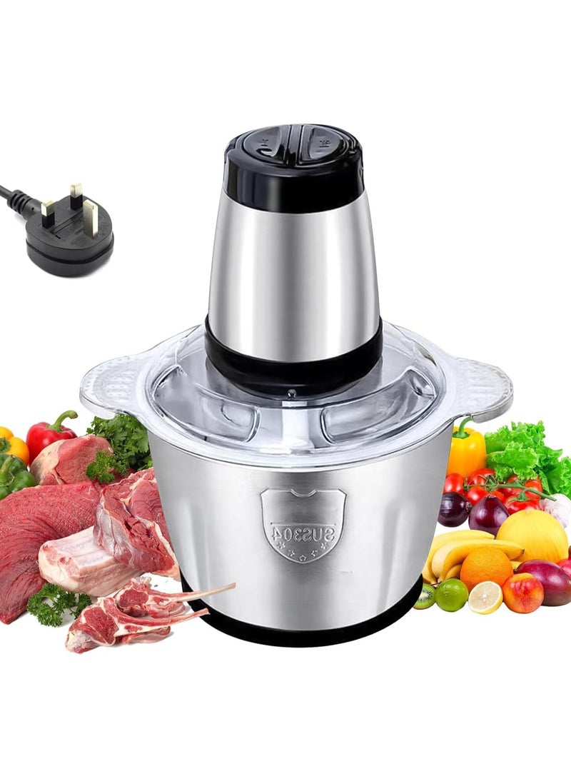 ARTC Food Chopper Electric Meat Chopper with Powerful Motor 2L Stainless Steel, 1 Speed Levels Safety Function Multi Chopper For Meat Fruits Vegetables. - Image 1