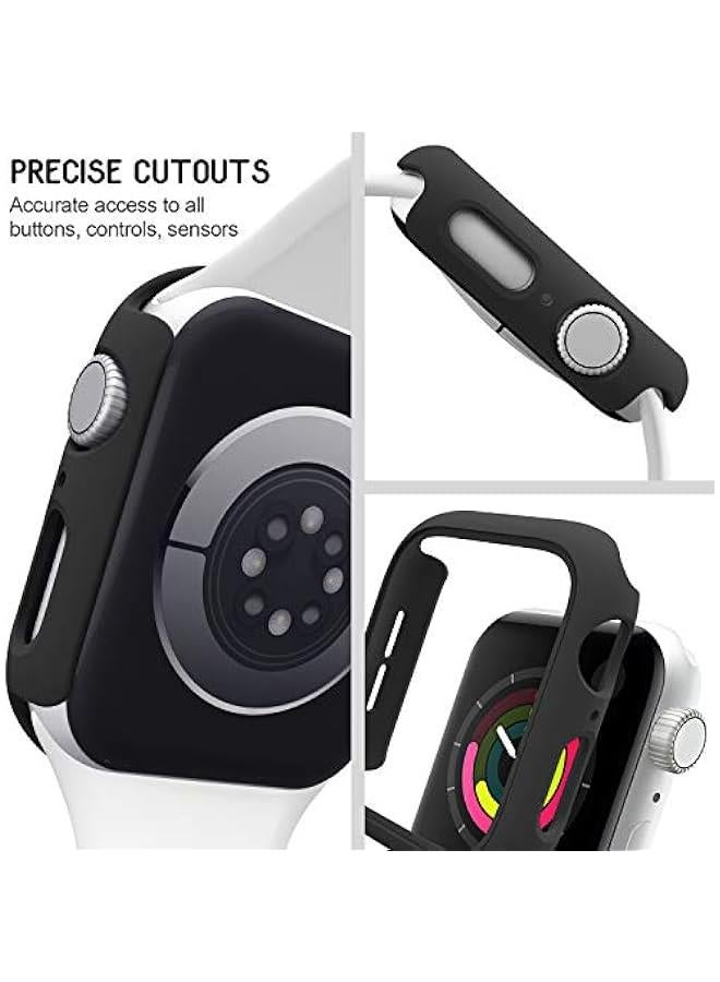 3 Pack Compatible for Apple Watch Case 45mm Series 8 Series 7, Hard PC Bumper Case Protective Cover Frame 【NO Screen Film】 Compatible for iWatch Accessories 45mm, Black/Black/Black  - Image 5