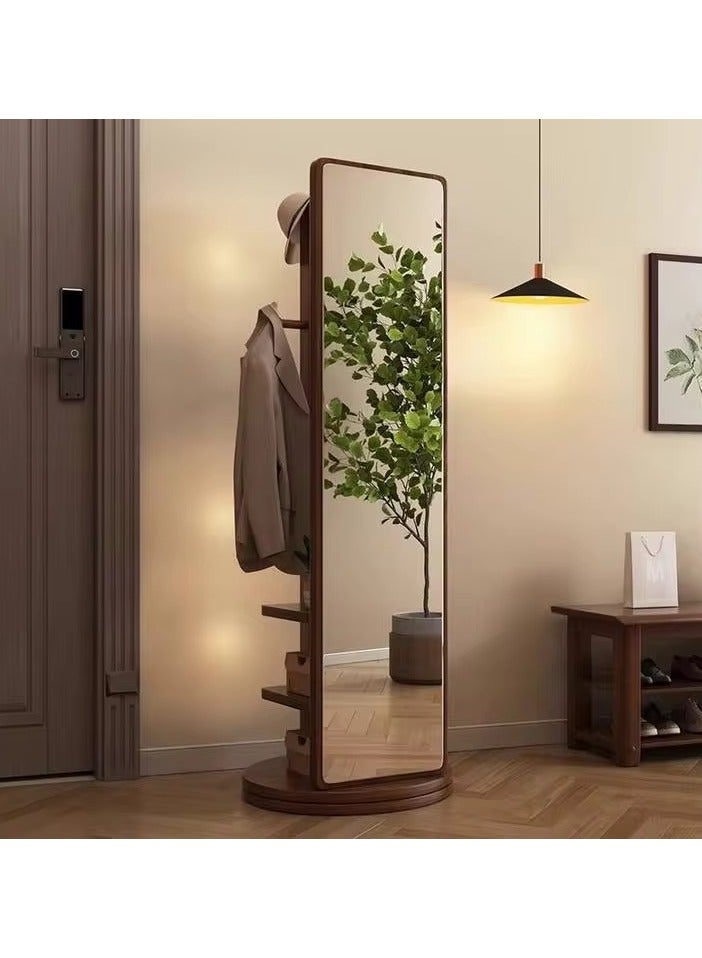 GT-Wheel Floor Mirror With Coat Rack Luxury Modern 360° Rotating Wood Full Body Length Mirror for Living Room and Bedroom  - Image 4