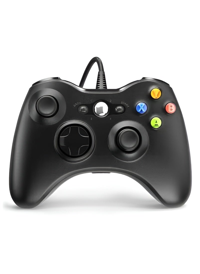 Wired Controller for Xbox 360 & PC Gaming - Dual Vibration Turbo - USB - Black - Image 2