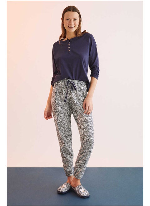 Long flower print trousers