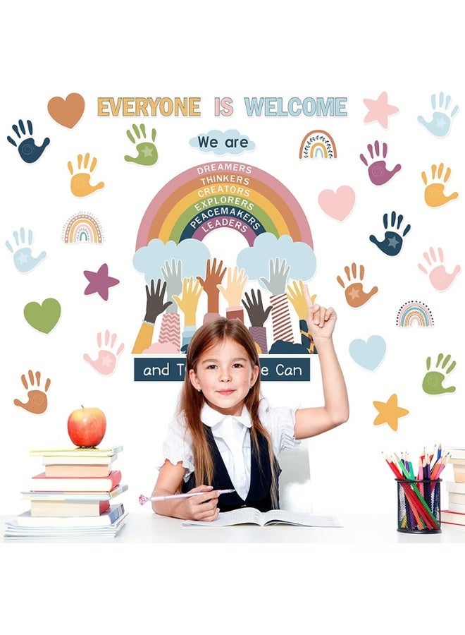 LAMAY Four-piece Bohemian-style blackboard/notice board wall tile decorative paper, classroom colorful border stickers, suitable for school blackboards, chalkboards, and desks. - Image 4