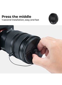 K&F Concept 95mm Lens Cap, 9-in-1 Center Pinch Lens Cover + Anti-Loss Keeper Leash + Microfiber Cleaning Cloth Kits Compatible with Nikon, Canon, Sony, Fujifilm Camera Lenses  - Image 3