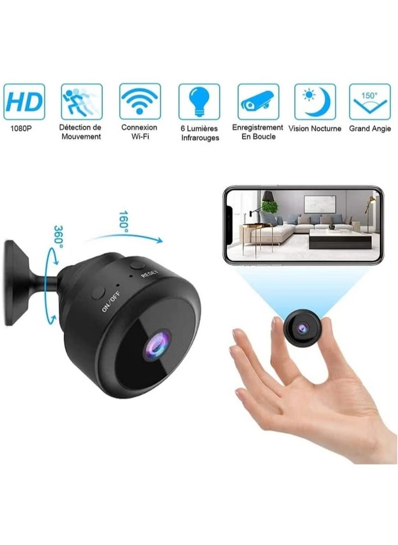 Generic - A9 Wi-Fi Mini Monitoring Surveillance Camera | 1080P HD Security Night Clear Vision | Hidden Recording Voice Camera | Suitable for Car, Home, Office, Warehouse, Shop, Indoor & Outdoor Security Safety - Image 1