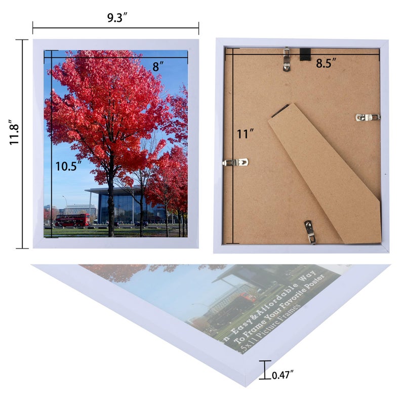 Medog 8.5x11 Picture Frame White  Document Certificate Frames Display Display Pictures 8.5x11 Poster Frame  8.5x11 Off-White 1Pack - Image 3