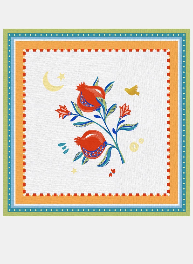 Baci milano Square Antistain Placemat Pomegranate – 38×38 cm Decorative Linen-Feel Tablemat – Washable, Reusable, Colorful Dining Decor with Fruit Motif - Image 1