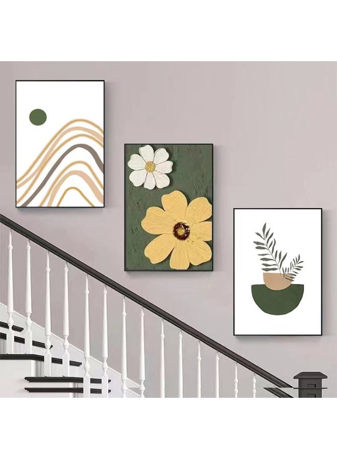 GuRiver Modern Wall Art Decoration Framed Triptych Set, Stylish Retro Decorative Painting, Punch-Free And Easy To Install, Suitable For Living Room, Bedroom, Study, Dining Room, Various Styles And Sizes - Image 2