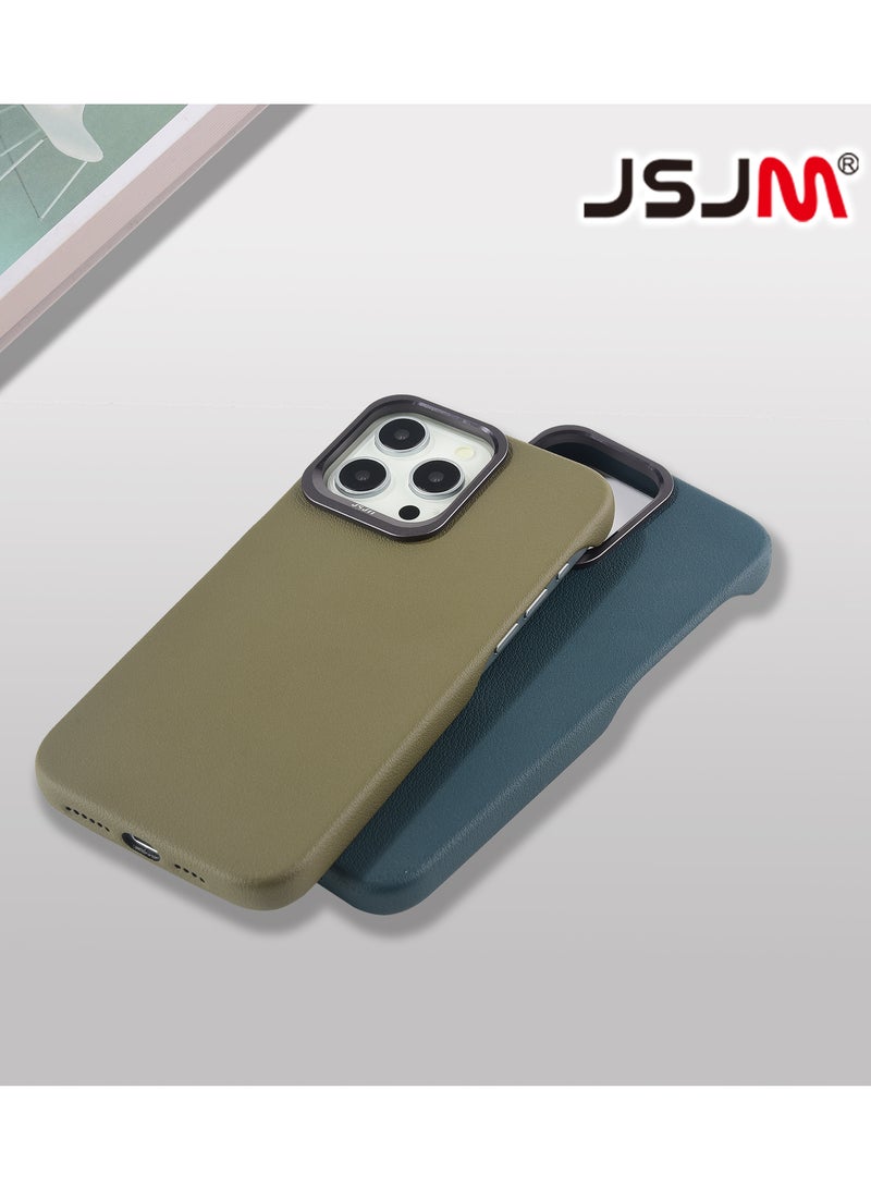 JSJM Magsafe Cover Case for iPhone 16 Pro Max Dino Full Side Leather Grey - Image 3