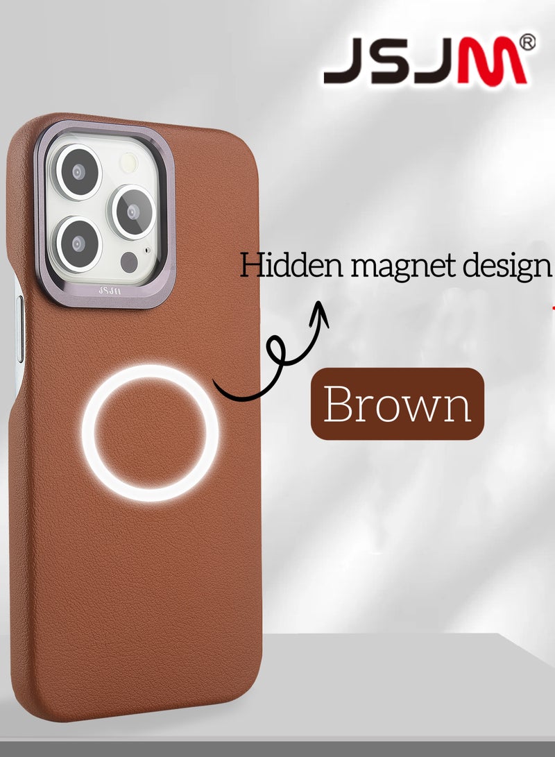 JSJM Magsafe Cover Case for iPhone 16 Pro Max Dino Full Side Leather Grey - Image 5