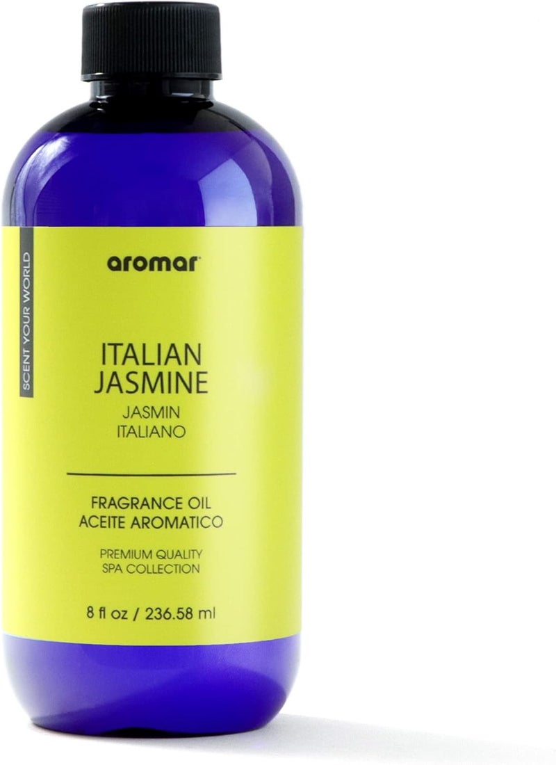 AROMAR Premium Fragrance Oil, Long-Lasting, Reinvigorating Uplifting Aroma for Aromatherapy, Relaxation & Household Uses. Italian Jazmin 8oz - Image 1