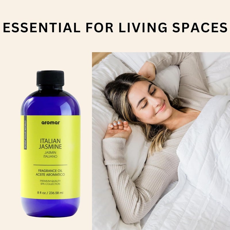 AROMAR Premium Fragrance Oil, Long-Lasting, Reinvigorating Uplifting Aroma for Aromatherapy, Relaxation & Household Uses. Italian Jazmin 8oz - Image 4