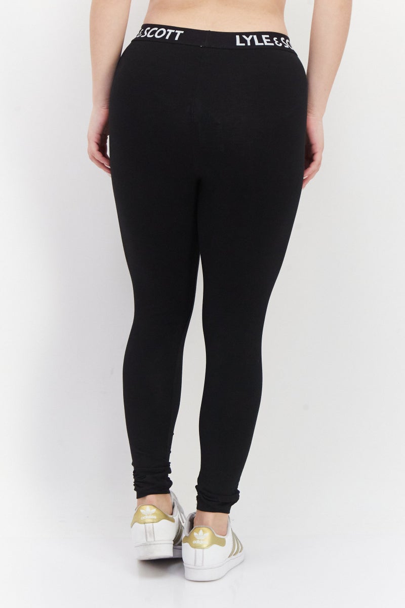 Lyle & Scott Women Sportswear Fit Brand Logo Training Leggings, Black - Image 4