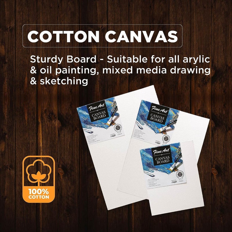 Fine Art Canvas Board 14x18 for Painting, 100% Cotton Fine Grain Canvas Board, for Acrylic & Oil Painting, White | Ideal for Artists and Beginners - Image 3
