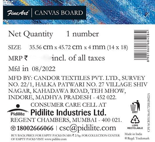 Fine Art Canvas Board 14x18 for Painting, 100% Cotton Fine Grain Canvas Board, for Acrylic & Oil Painting, White | Ideal for Artists and Beginners - Image 5