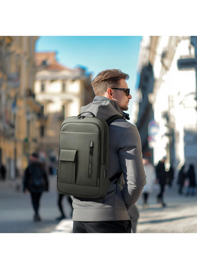 Mobcos Mobcos Back Pack Green 8966 Mobcos Back Pack Green 8966 Premium Waterproof Anti-Theft Laptop Backpack with USB Charging Port – Oxford Leather Business Travel Backpack for Men & Women, Slim Lightweight Work & College Bag  | Best Price UAE