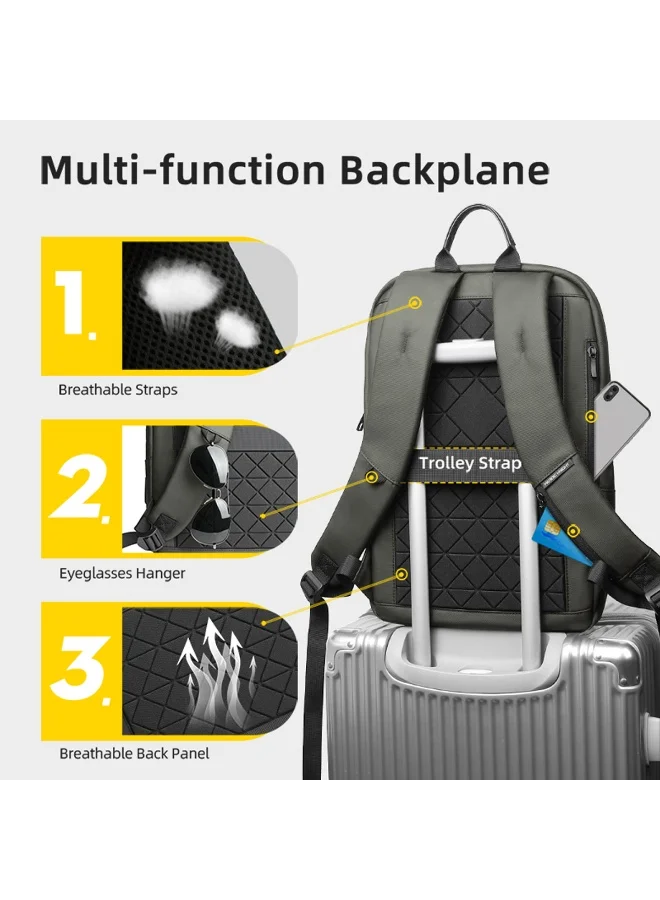 Mobcos Mobcos Back Pack Green 8966 Mobcos Back Pack Green 8966 Premium Waterproof Anti-Theft Laptop Backpack with USB Charging Port – Oxford Leather Business Travel Backpack for Men & Women, Slim Lightweight Work & College Bag  | Best Price UAE
