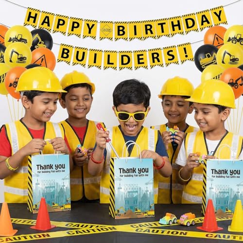Party Propz Construction Theme Birthday Return Gifts for Kids - 70 Pcs,3D Toys,Tool Pen,Key Chain,Eyeglasses,Slap Bands, Gift Bag, Construction Theme Decoration, Birthday Return Gift for Kids 6-12 - Image 4