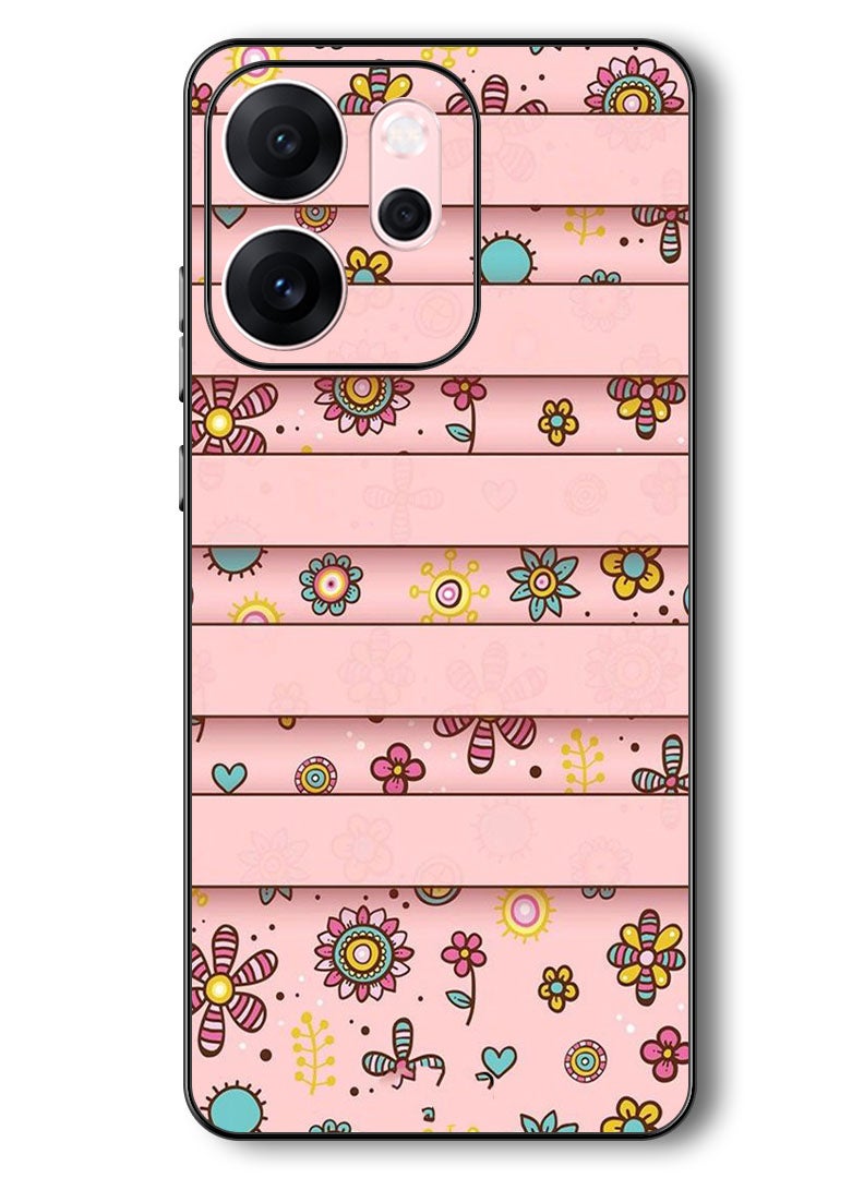 Theodor Case Compatible with Oppo Reno 14 F 6.57 Inch Protection Shockproof Bumper Cover Small Flowers - Image 1