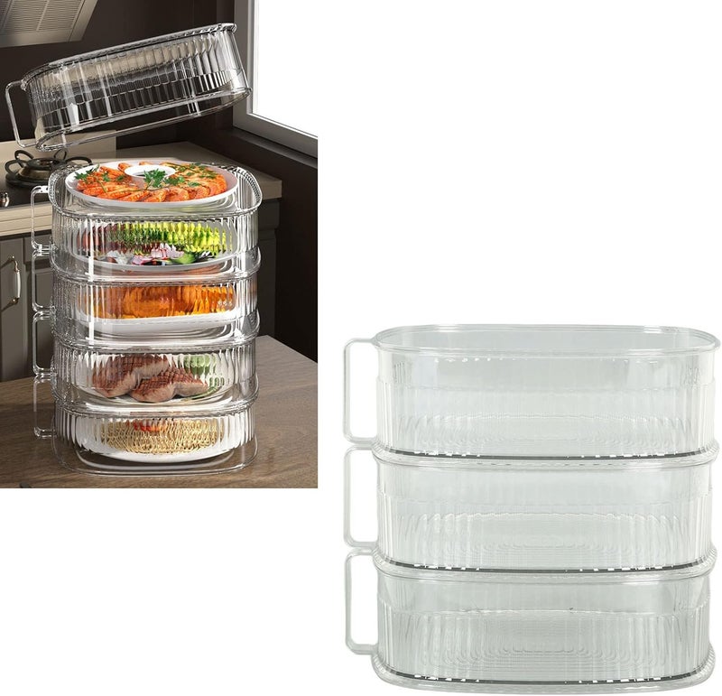 Transparent Dish Dust Cover,Dustproof Multi Layer Dish Cover Multifunctional Food Cover (3 Layers) - Image 4