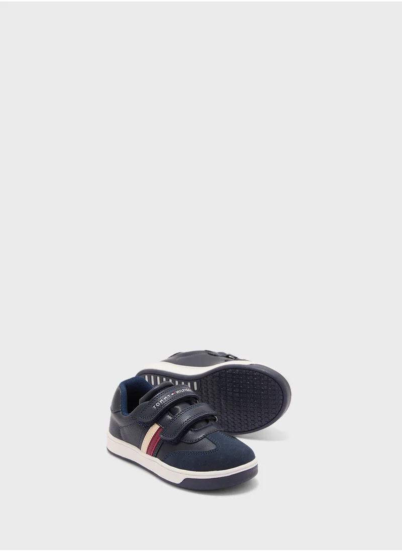 تومي هيلفيغر Kids Low Top Velcro Sneakers