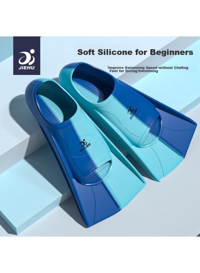 Jettiger Jiehu Swimming Fins For Adults And Children, Professional Swimming Diving Speed Boosting Comfortable Durable Soft Rubber Flippers Training Equipment - Image 1