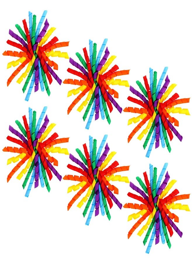 Ymapinc 6 pcs Curly Bows for Gift Wrapping, Ymapinc 5.9" Self-Adhesive Premade Ribbon Gift Bows, Wrapping Bow for Presents, Birthday Pull Bow for Gifts Baskets - Image 1