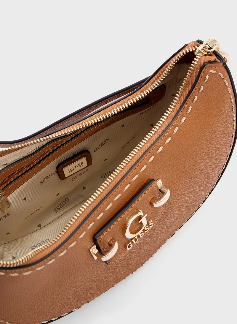 جس Nastra Top Zip Shoulder Bag