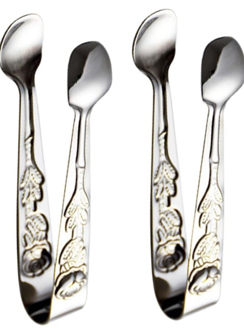 Sugar Tongs with Rose Design, Premium 304 Stainless Steel, Mini Ice Tongs, Kitchen Tongs, Forceps for Daily Use