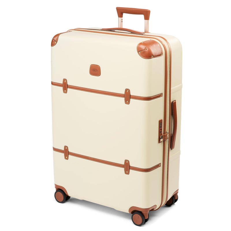 Bric's Brics Bellagio 30 Spinner Trunk Luxury Hardshell Check In Luggage with Large Wheels Telescopic Handle Leather Detailing Expandable Rolling Suitcase 30 Cream - Image 2