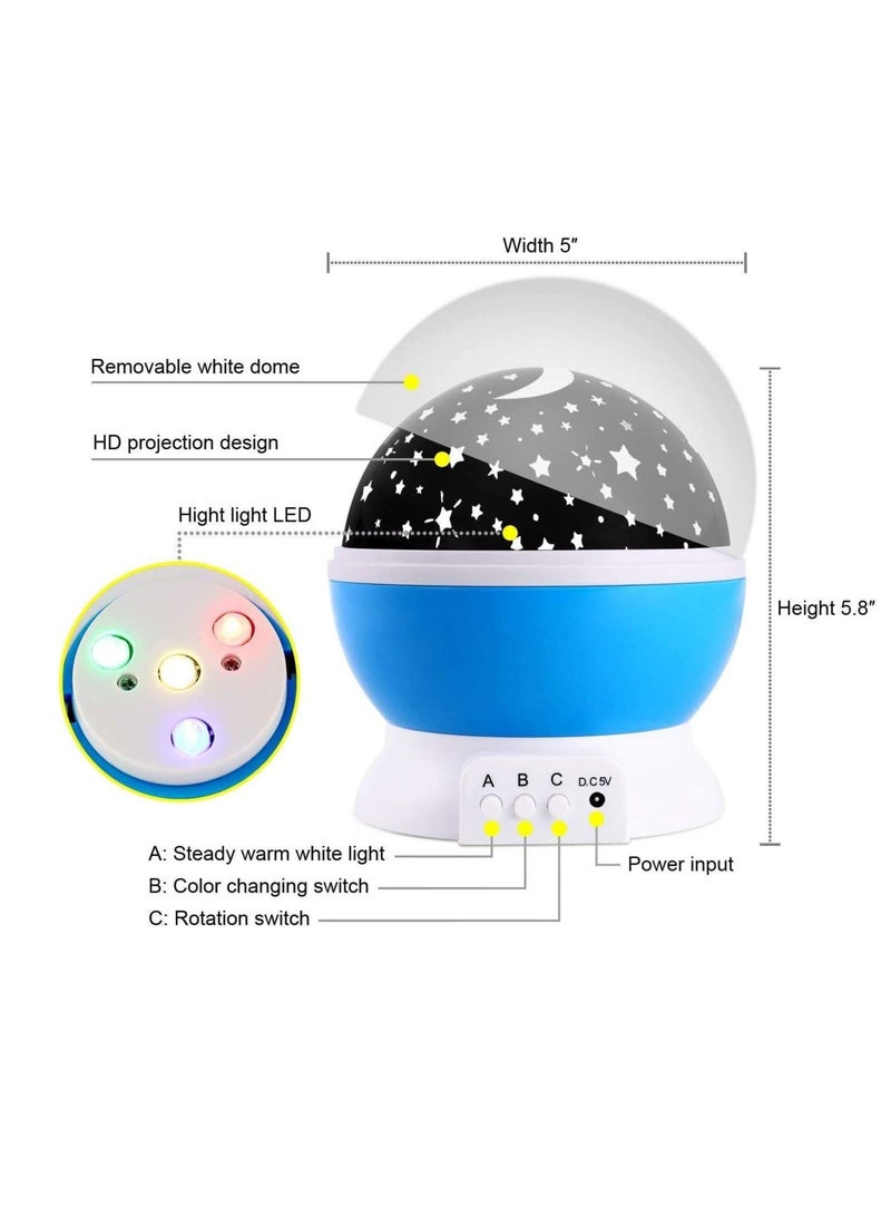 Ntech NTECH Baby Night Light Moon Star Projector 360 Degree Rotation 4 LED Bulbs 9 Light Color Changing with USB Cable  Unique Gifts for Men Women Kids Best Baby Gifts  - Image 5