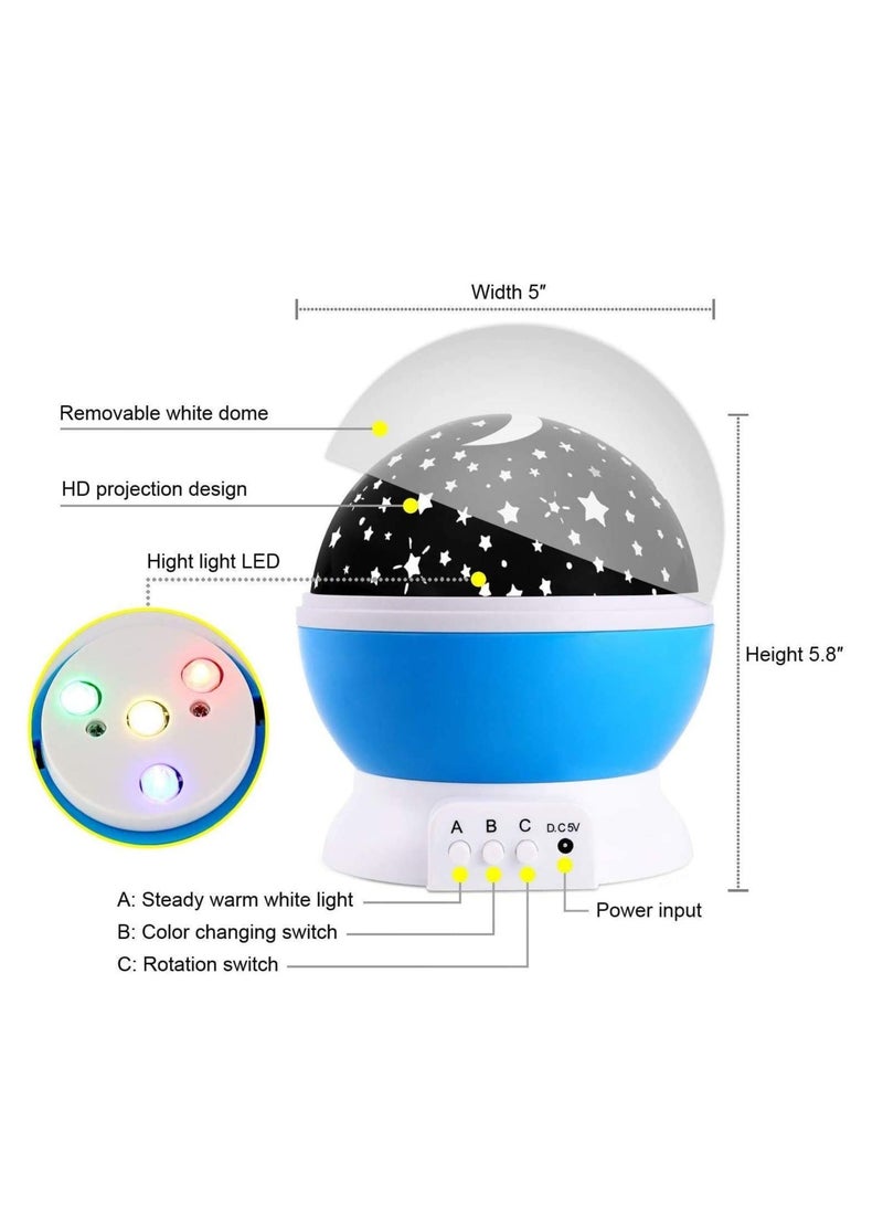 Ntech NTECH Baby Night Light Moon Star Projector 360 Degree Rotation 4 LED Bulbs 9 Light Color Changing with USB Cable  Unique Gifts for Men Women Kids Best Baby Gifts  - Image 2