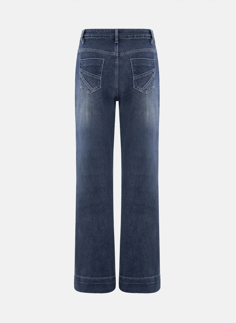 Lichi Flared denim jeans with scuffs