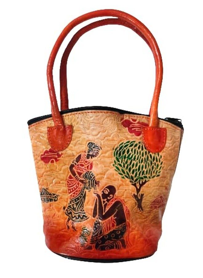 CLASSIQUE Shantiniketan Pure Leather Ethnic Printed Hand Bag Purse Small (Combo Of 2) - Image 4