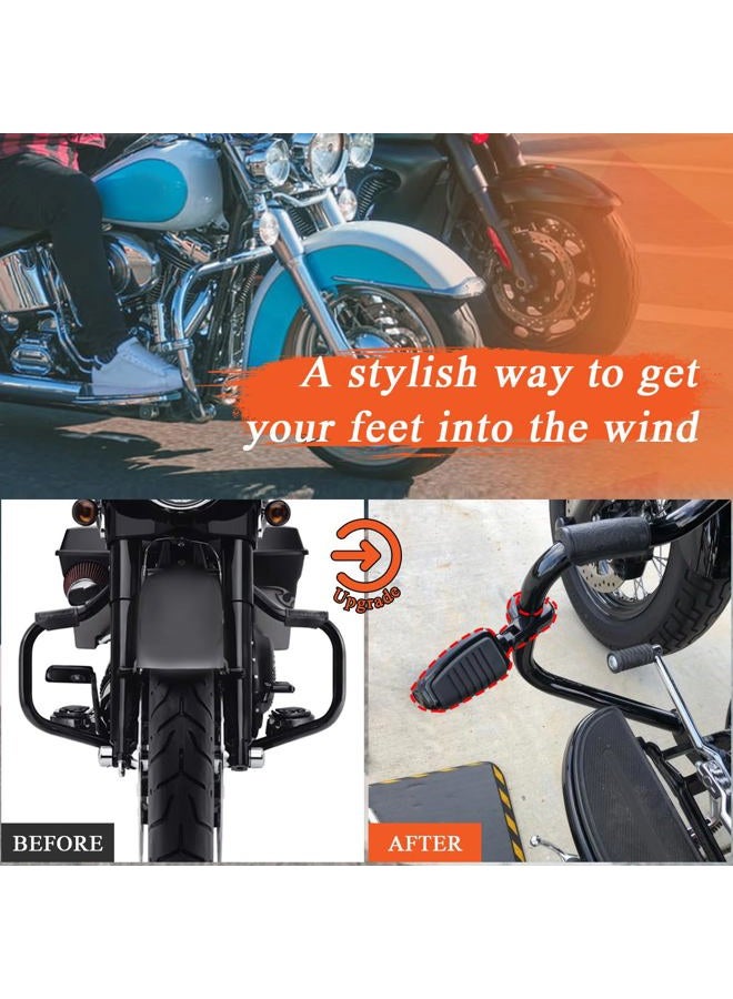 FOVPLUE 1.25" Highway pegs,Highway Footpegs With 1.25" Engine Guard Foot Rest P-Clamps Mounts Kits For Harley Davidson Touring Road King Street Softail Dyna Sportster Chrome - Image 2