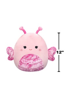 Squishmallows 12 inch Medium Plush Light Pink Velvet Butterfly with Pink Belly, Antennas, and Wings Officially Licensed Kellytoy Plush Toy Colorful Soft Gift for Kids  Washable- Multicolor  - Image 5