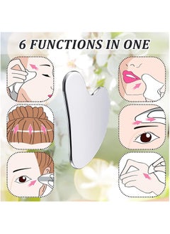 MOSH Stainless Steel Gua Sha Tool Facial Gua Sha Tool Tighten Skin Care Tools Massage Beauty Tool for Body Eyes Neck Massager with Travel Pouch (Heart model)  - Image 5