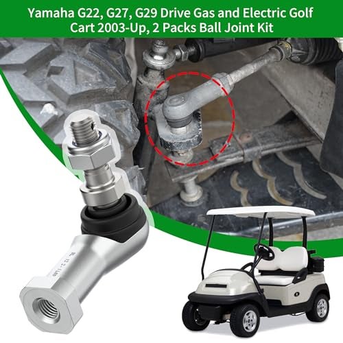 10L0L Outer Tie Rod End for Yamaha G22, G27, G29 Drive Gas and Electric Golf Cart 2003-Up, 2 Packs Ball Joint Kit, Replace OEM JU0-F3841-00, JU0-F3841-00-00 - Image 4